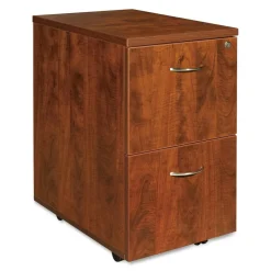Lorell Essentials 22"D Vertical 2-Drawer Mobile Pedestal File Cabinet, Cherry