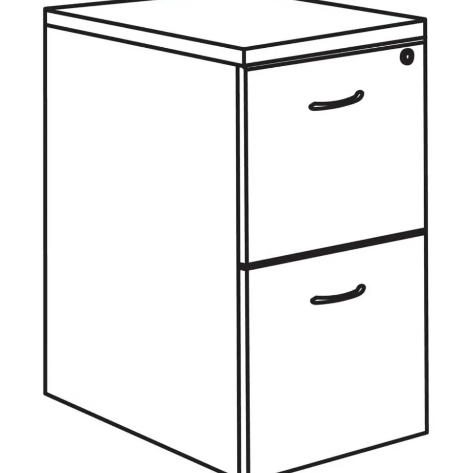 Lorell Essentials 22"D Vertical 2-Drawer Mobile Pedestal File Cabinet, Cherry
