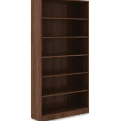 Lorell Essentials 72"H 6-Shelf Bookcase, Walnut