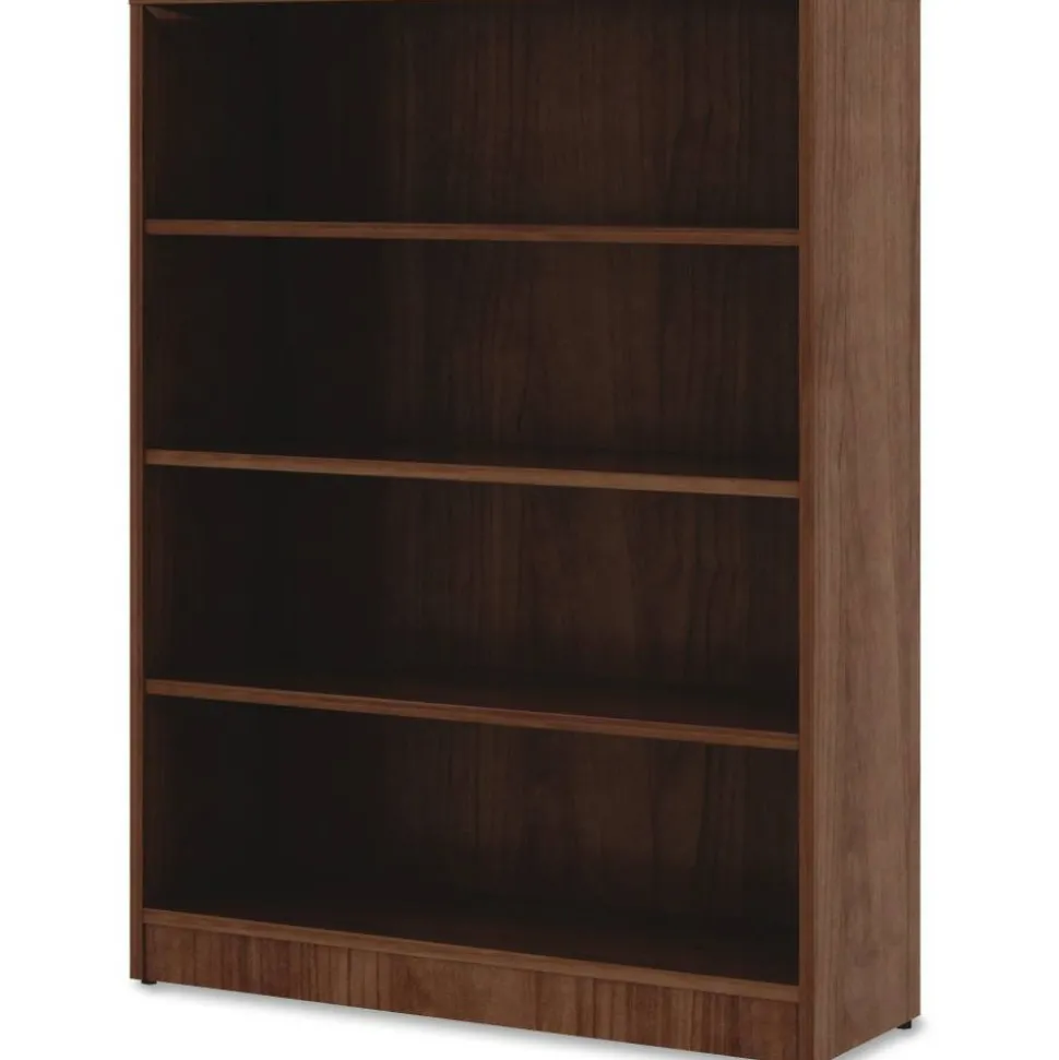 Lorell Essentials 48"H 4-Shelf Bookcase, Walnut