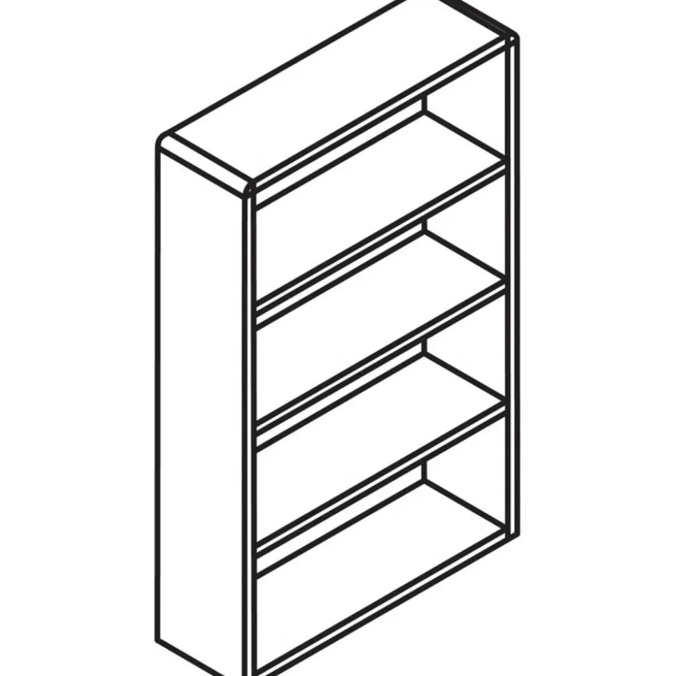 Lorell Essentials 48"H 4-Shelf Bookcase, Walnut