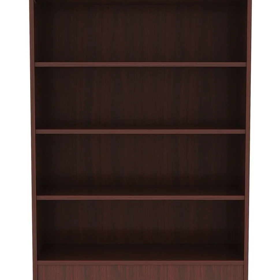 Lorell Essentials 48"H 4-Shelf Bookcase, Mahogany