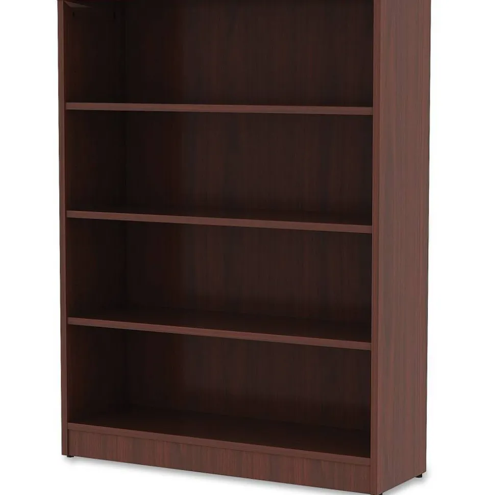 Lorell Essentials 48"H 4-Shelf Bookcase, Mahogany