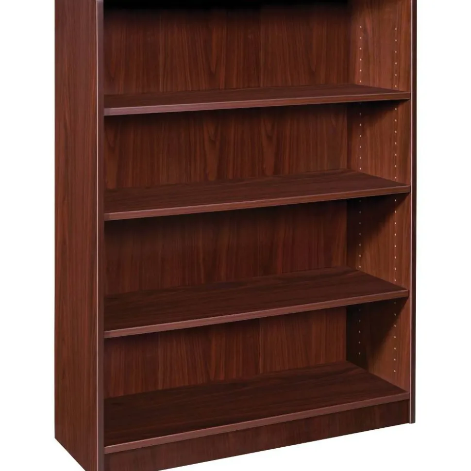 Lorell Essentials 48"H 4-Shelf Bookcase, Mahogany