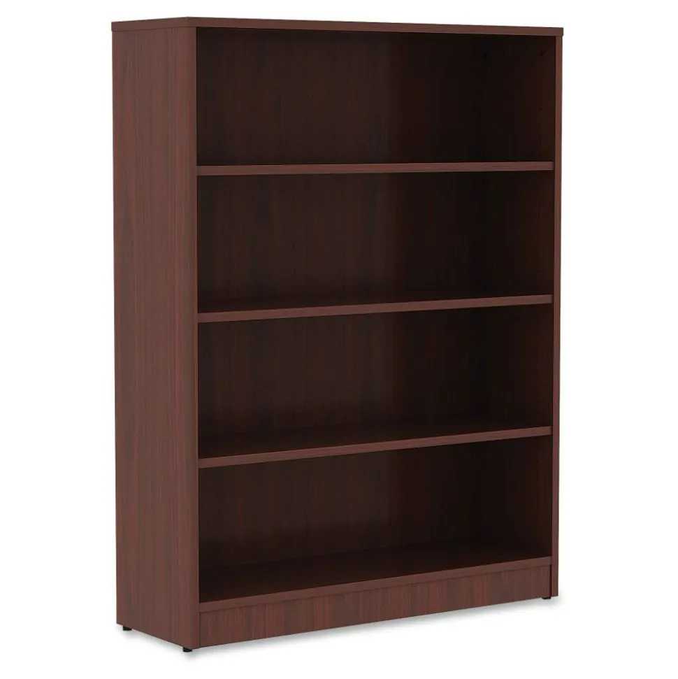 Lorell Essentials 48"H 4-Shelf Bookcase, Mahogany