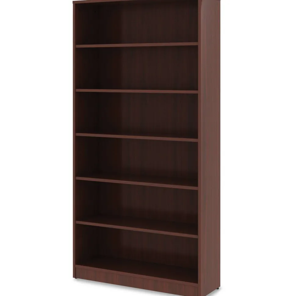 Lorell Essentials 72"H 6-Shelf Bookcase, Mahogany