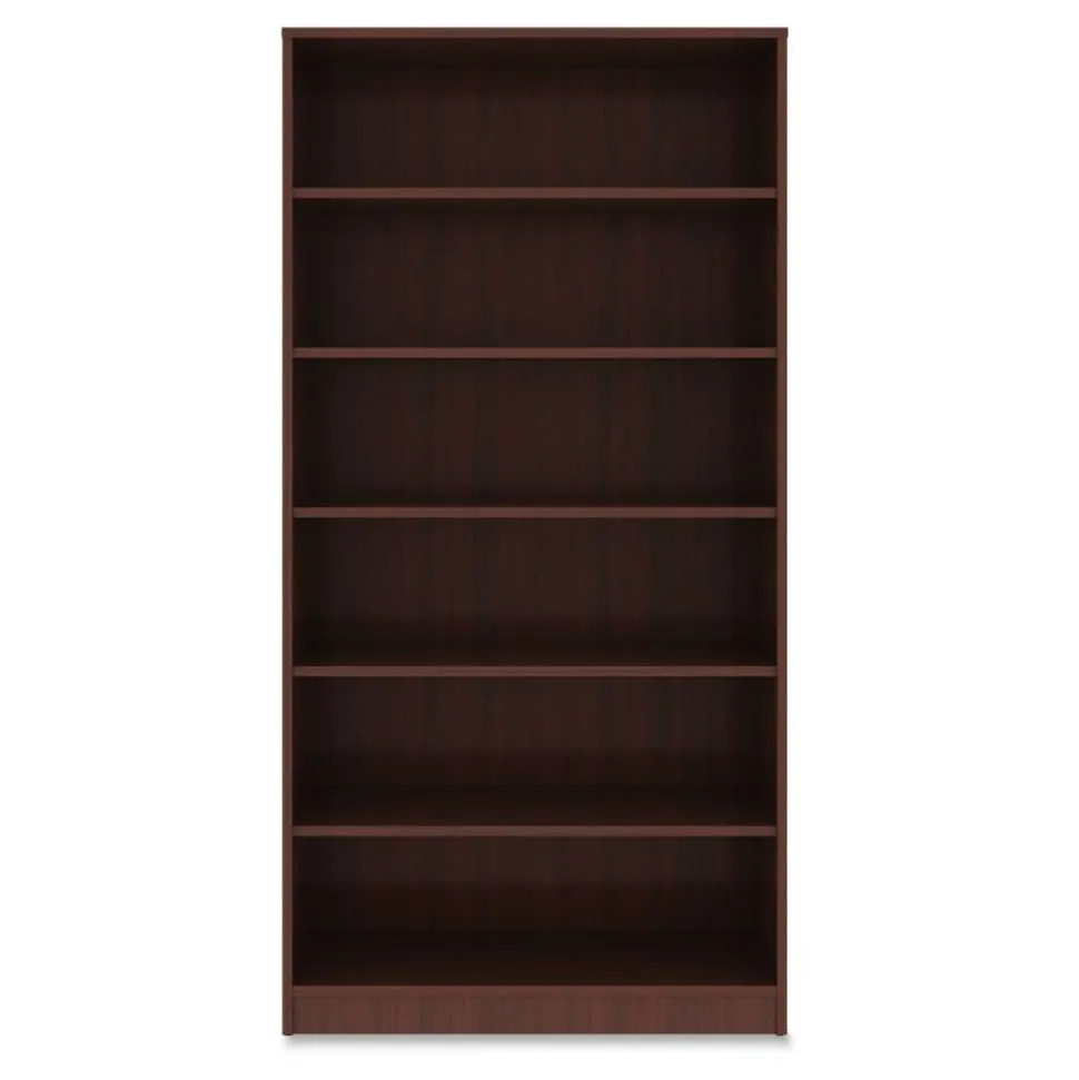 Lorell Essentials 72"H 6-Shelf Bookcase, Mahogany