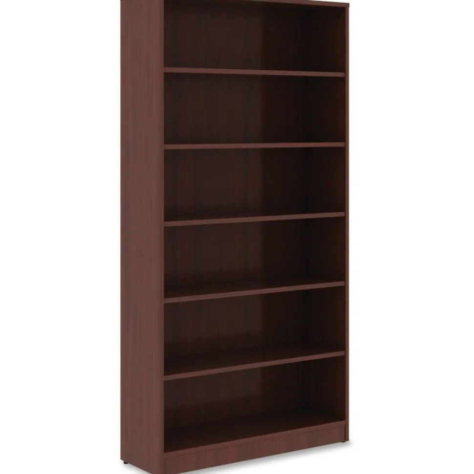 Lorell Essentials 72"H 6-Shelf Bookcase, Mahogany