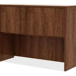 Lorell Essentials Hutch With Doors, 48"W, Walnut