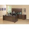 Lorell Essentials Hutch With Doors, 60"W, Walnut