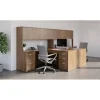 Lorell Essentials Hutch With Doors, 72"W, Walnut