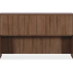 Lorell Essentials Hutch With Doors, 72"W, Walnut
