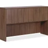 Lorell Essentials Hutch With Doors, 66"W, Walnut