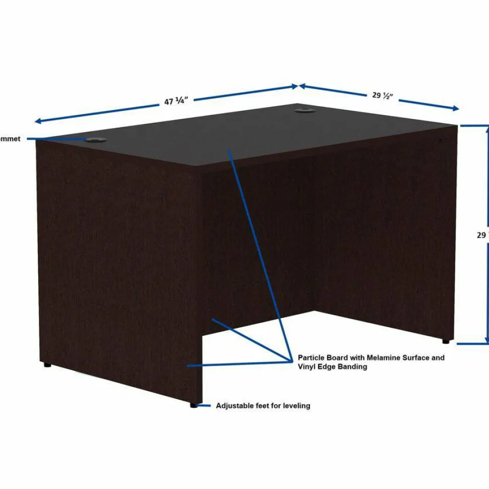 Lorell Essentials Series Rectangular Desk Shell