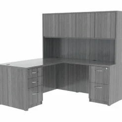 Lorell Essentials Series Stack-on Hutch with Doors