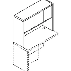 Lorell Essentials Series Stack-on Hutch with Doors
