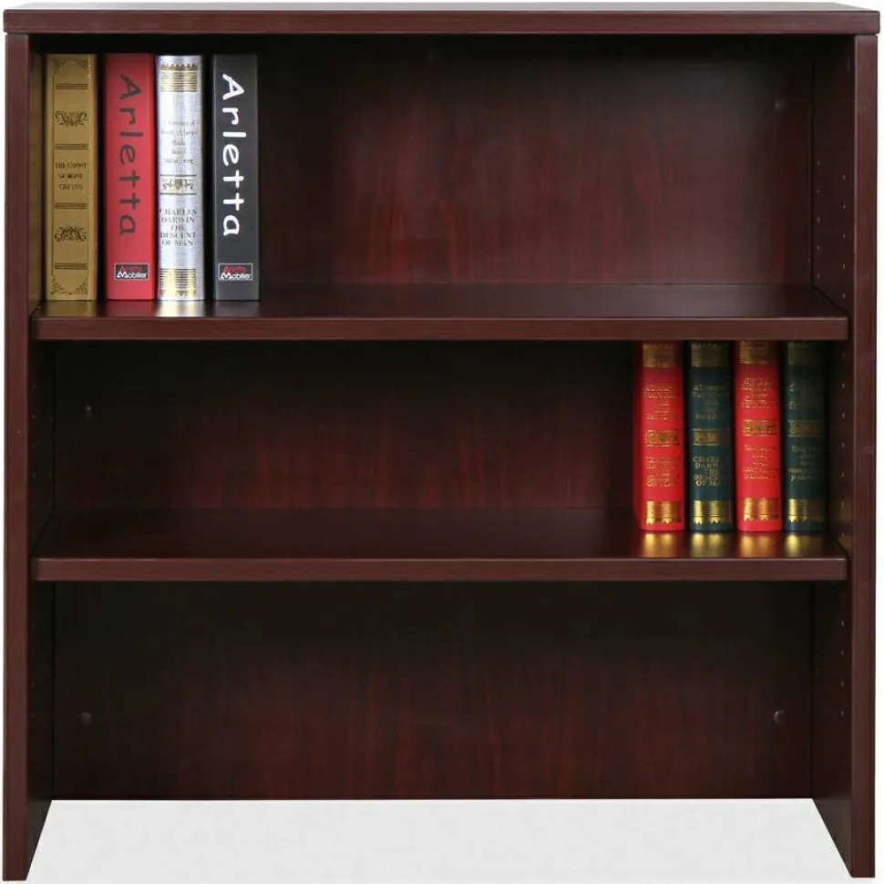 Lorell Essentials Series Stack-On Modular Shelving Bookcase, 36"H x 36"W x 15"D, Mahogany