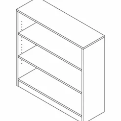 Lorell Essentials 3-Shelf Laminate Modular Shelving Bookcase,36