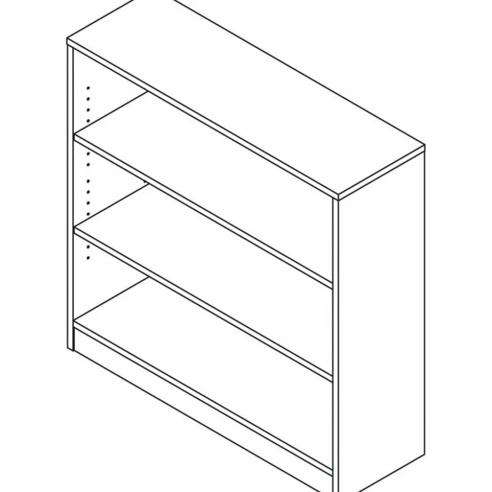 Lorell Essentials 3-Shelf Laminate Modular Shelving Bookcase,36"H x 36"W x 12"D, Espresso