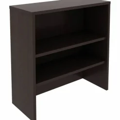 Lorell Essentials 2-shelf Stack-on Bookcase - 36"x15"x36" - 2 Shelve(s) - Material: Laminate, Metal - Finish: Espresso - Stackable, Cam Lock -