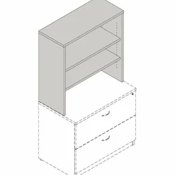 Lorell Essentials 2-shelf Stack-on Bookcase - 36