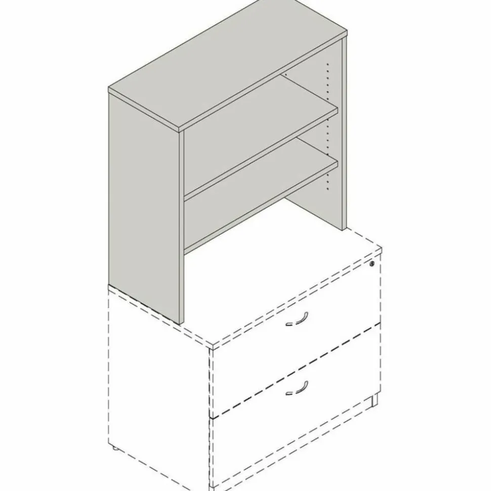 Lorell Essentials 2-shelf Stack-on Bookcase - 36"x15"x36" - 2 Shelve(s) - Material: Laminate, Metal - Finish: Espresso - Stackable, Cam Lock -