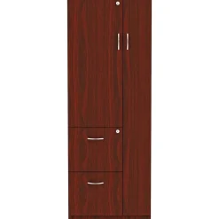 Lorell Essentials Tall Storage Cabinet, 2 Adjustable Shelves, Mahogany