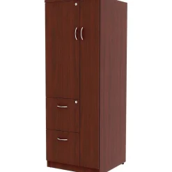 Lorell Essentials Tall Storage Cabinet, 2 Adjustable Shelves, Mahogany