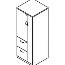 Lorell Essentials Tall Storage Cabinet, 2 Adjustable Shelves, Cherry