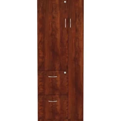 Lorell Essentials Tall Storage Cabinet, 2 Adjustable Shelves, Cherry