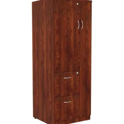 Lorell Essentials Tall Storage Cabinet, 2 Adjustable Shelves, Cherry