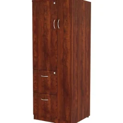 Lorell Essentials Tall Storage Cabinet, 2 Adjustable Shelves, Cherry
