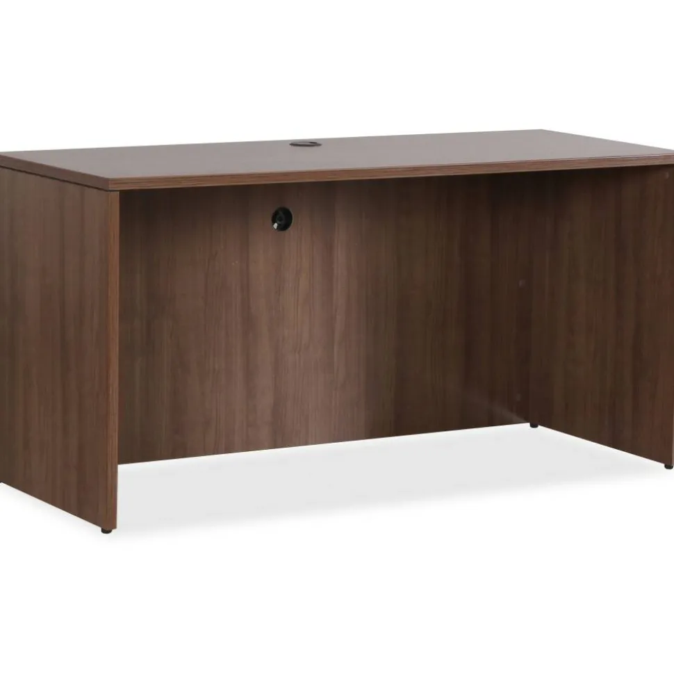 Lorell Essentials 72"W Computer Desk Credenza Shell, Walnut