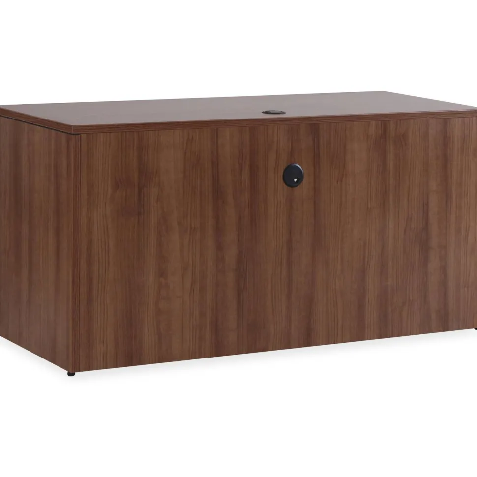 Lorell Essentials 72"W Computer Desk Credenza Shell, Walnut