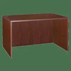 Lorell Essentials 48"W Rectangular Shell Computer Desk, Mahogany