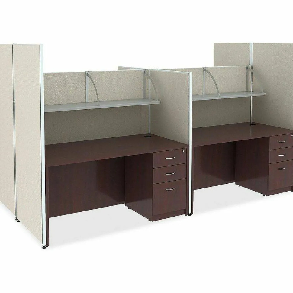 Lorell Essentials 36"W Reverse Desk Return Shell, Mahogany