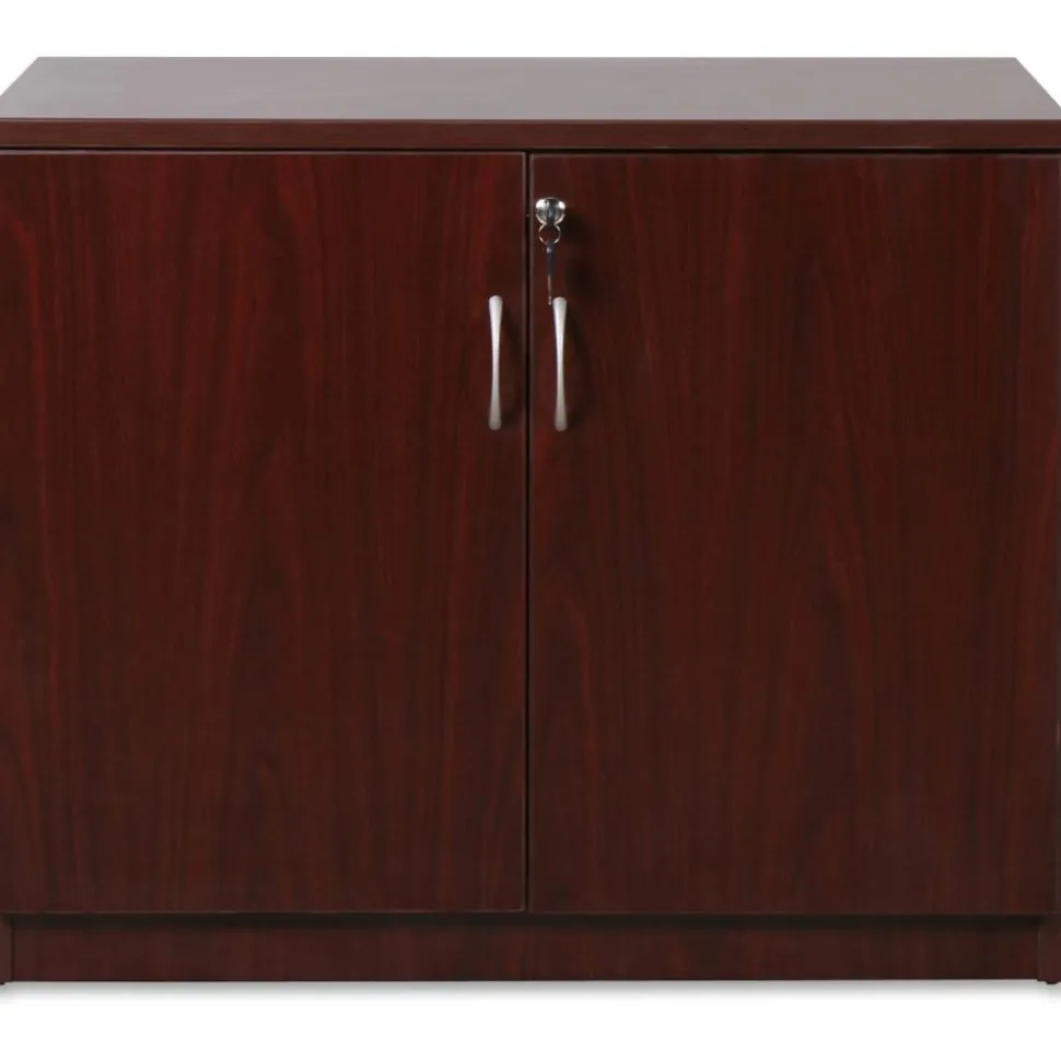 Lorell Essentials 36"W Storage Cabinet, Mahogany