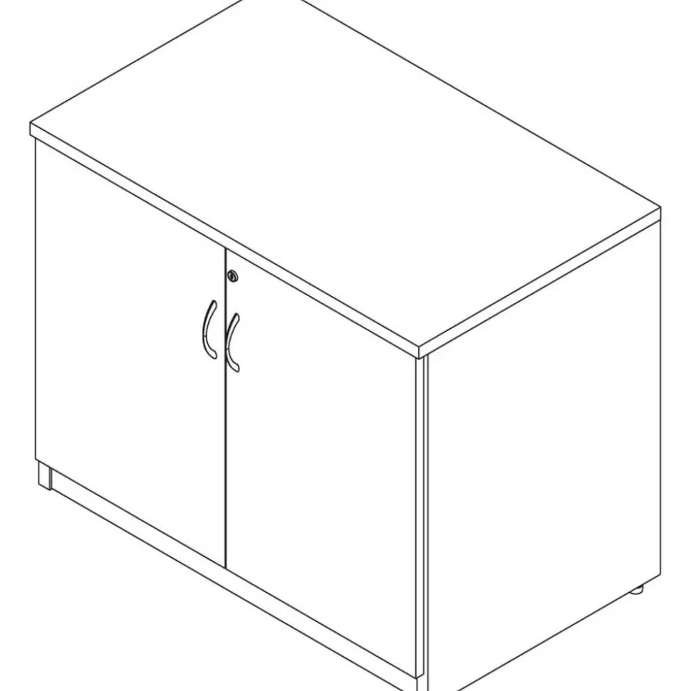 Lorell Essentials 36"W Storage Cabinet, Mahogany