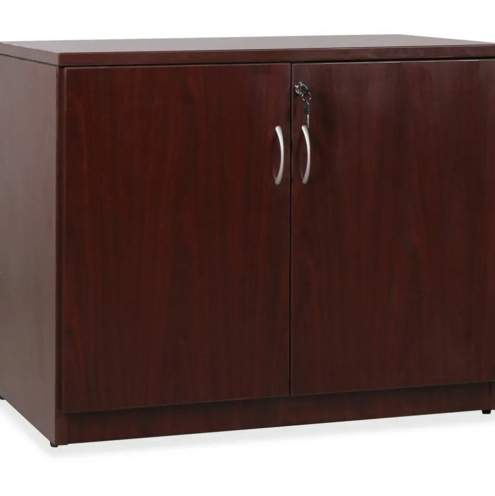 Lorell Essentials 36"W Storage Cabinet, Mahogany