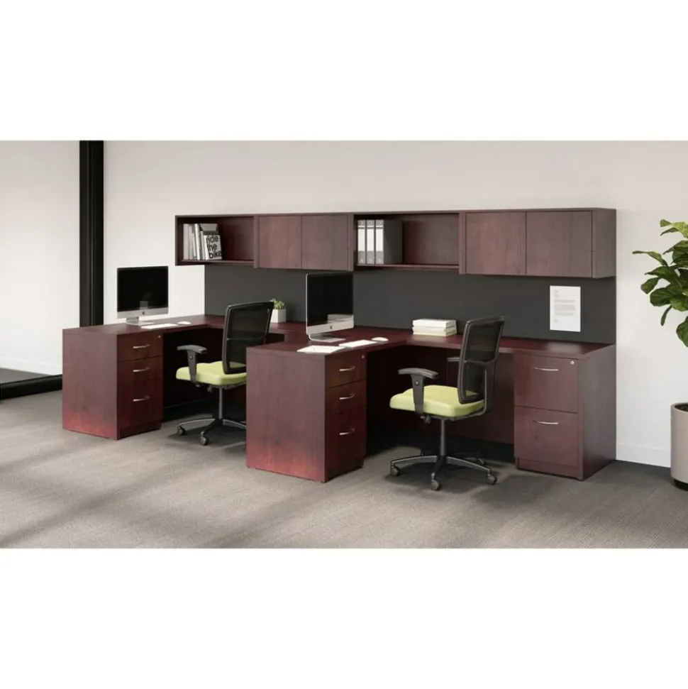 Lorell Essentials 36"W Storage Cabinet, Mahogany