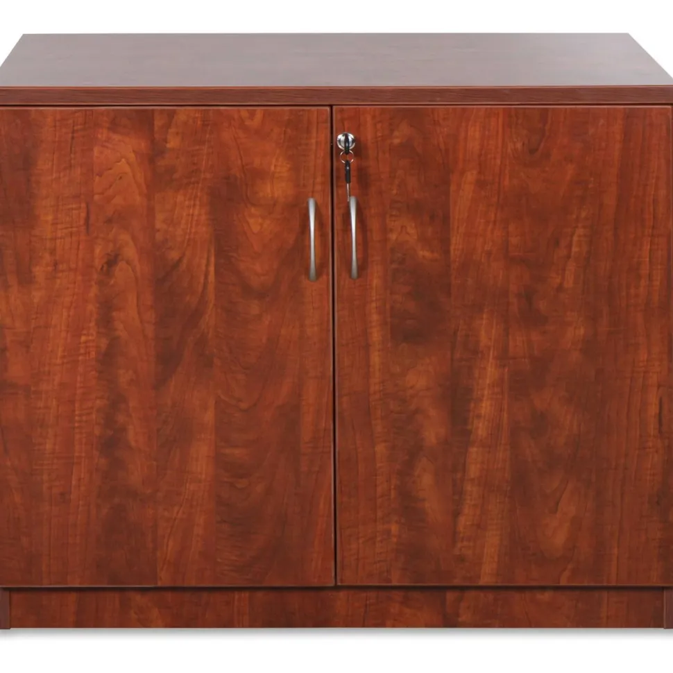 Lorell Essentials 36"W Storage Cabinet, Cherry