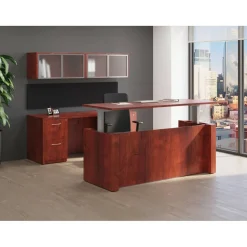 Lorell Essentials 36"W Storage Cabinet, Cherry