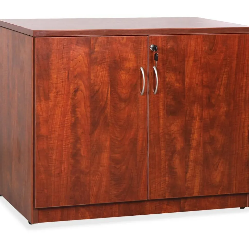 Lorell Essentials 36"W Storage Cabinet, Cherry