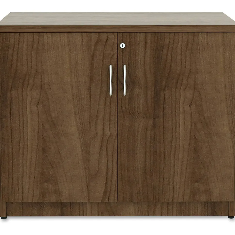 Lorell Essentials 36"W Storage Cabinet, Walnut