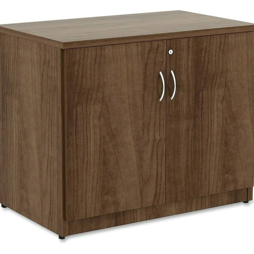 Lorell Essentials 36"W Storage Cabinet, Walnut