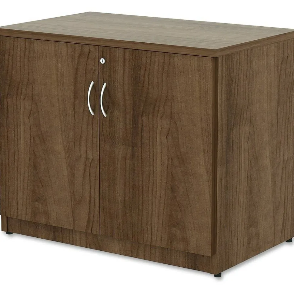 Lorell Essentials 36"W Storage Cabinet, Walnut