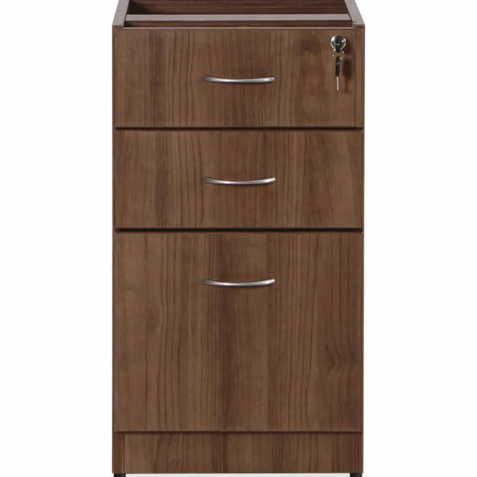 Lorell Essentials 16"W Vertical 2-Drawer Fixed Pedestal Box/File Cabinet For Computer Desk, Cherry