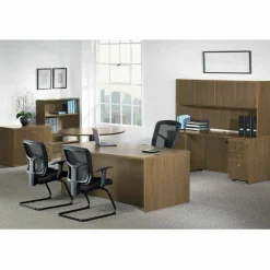 Lorell Essentials 16"W Vertical 2-Drawer Fixed Pedestal File Cabinet For Computer Desk, Walnut