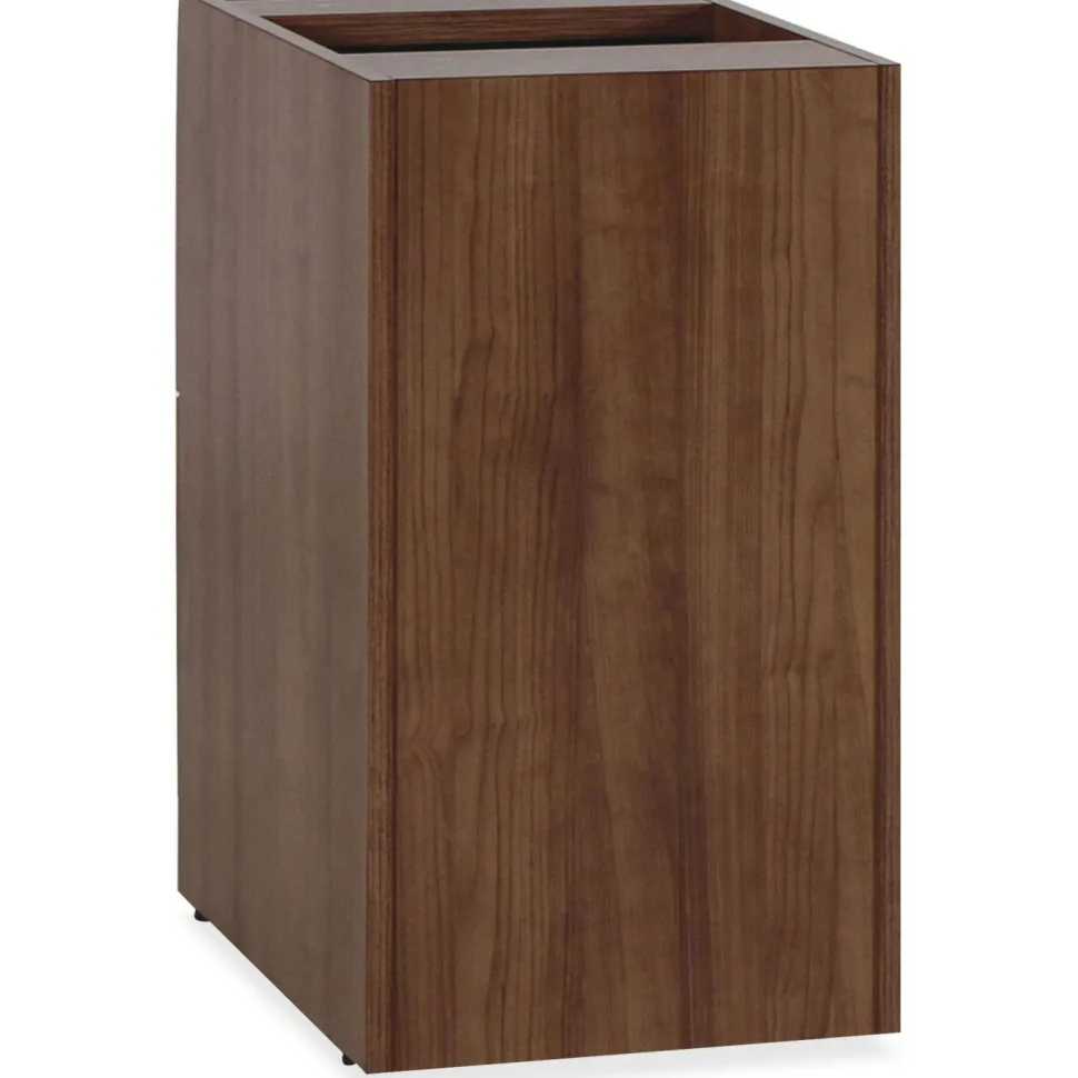 Lorell Essentials 16"W Vertical 2-Drawer Fixed Pedestal File Cabinet For Computer Desk, Walnut