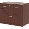 Lorell Essentials 35-1/2"W x 22"D Lateral 4-Drawer Combo File Cabinet, Mahogany
